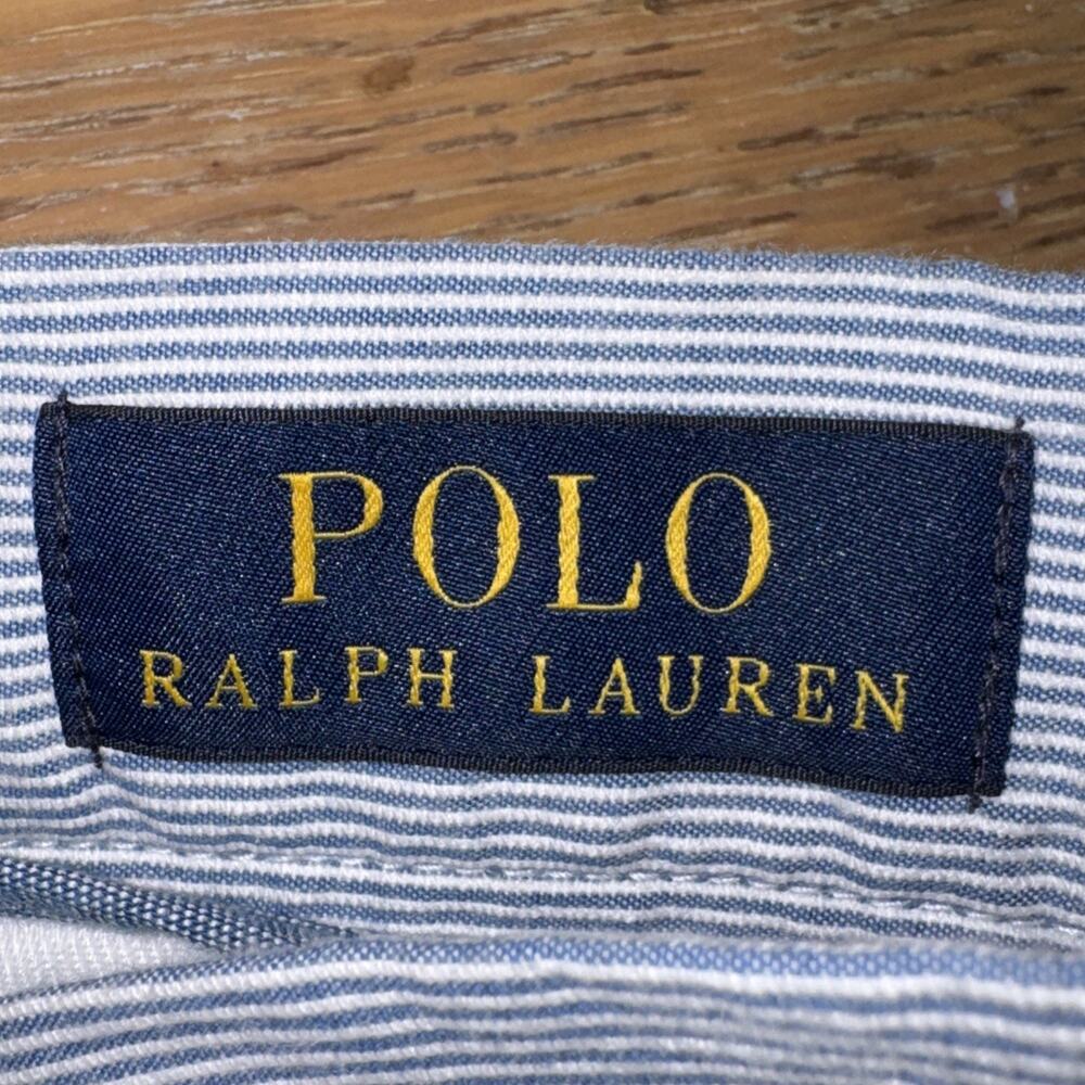 Polo Ralph Lauren All Over Pony Shorts 32 Blue Stripe Pony Logo 100% Cotton - Picture 5 of 7
